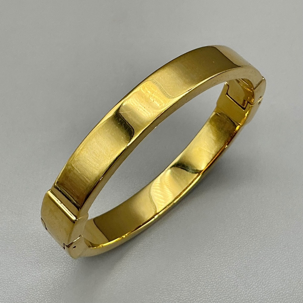 Michael Kors Bangle Bracelet Women Gold Tone Hinge Clasp Stackable Minimalist